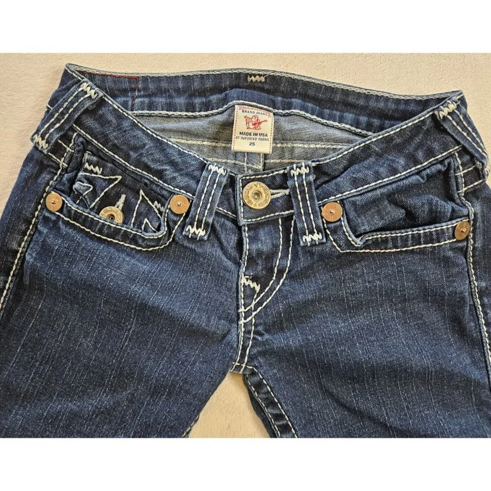 True Religion Julie Big T Women Skinny Stretch Dark Wash Jeans Size 25 USA - Picture 6 of 12